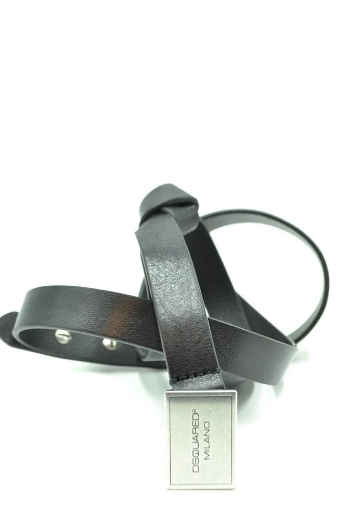 Dsquared2 Sleek Leather Belt With Square Metallic Buckle - NWT Dsquared2 Lighter plaque leather belt - Men|BEM022912900001M1601 main image 4