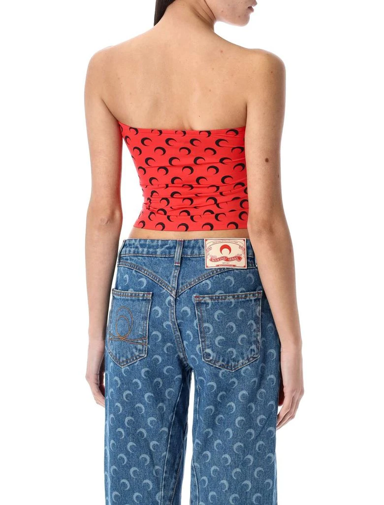 MARINE SERRE Marine Serre All-Over Moon Printed Bustier Top 2