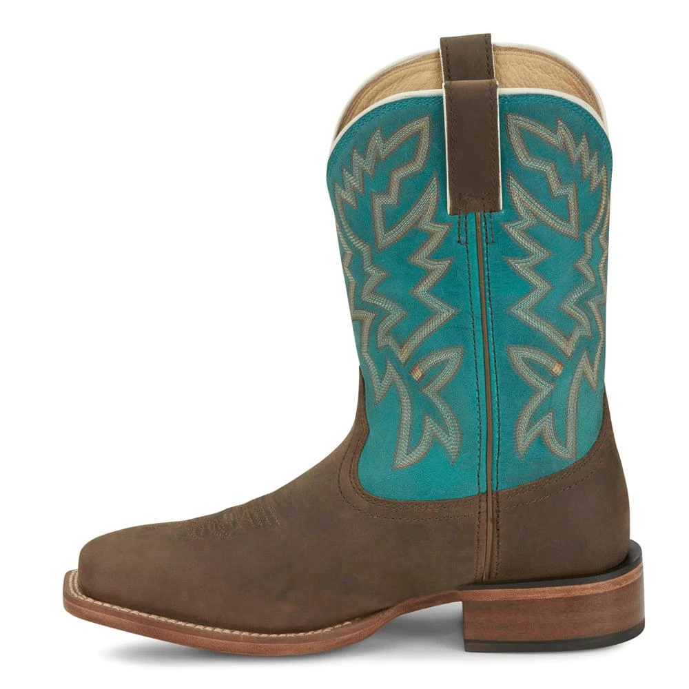 Justin Boots Jackpot 11 inch Wide Embroidered Square Toe Cowboy Boots 3