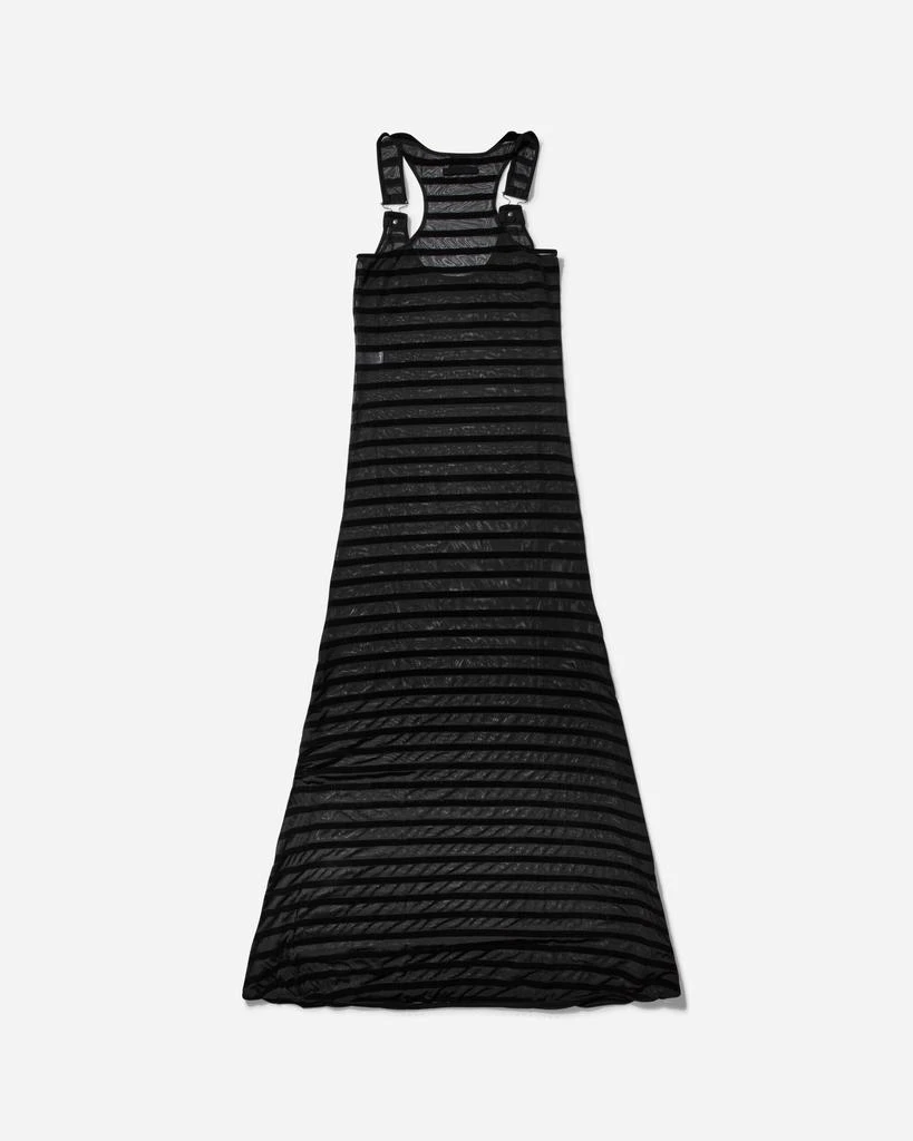 Jean Paul Gaultier Women's Striped Mesh Long Dress Black 2