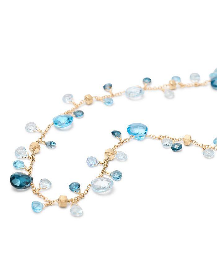 Marco Bicego 18K Yellow Gold Paradise Topaz London Blue & Swiss Blue Topaz Dangling Collar Necklace, 16.5-18"