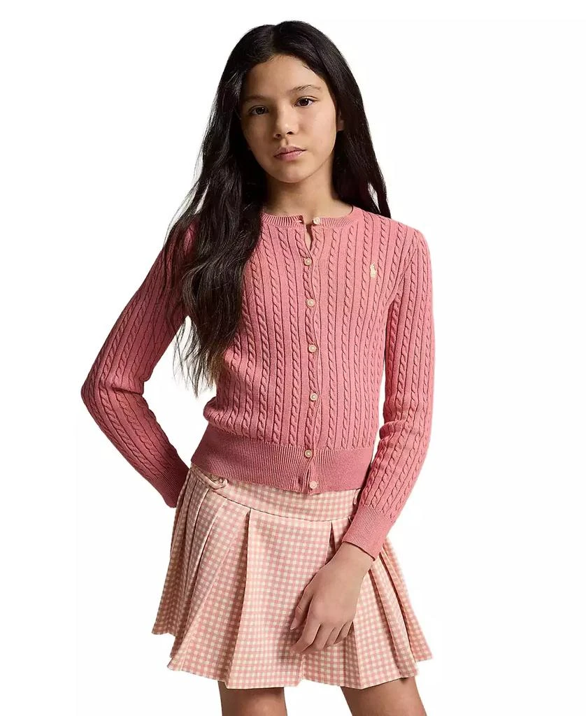 Ralph Lauren Girls
 7-16 Mini-Cable Button Front Cardigan