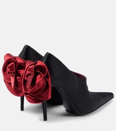 Magda Butrym Floral-appliqué satin pumps 2
