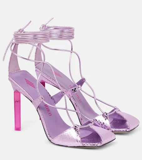 The Attico Adele snake-effect leather sandals 1