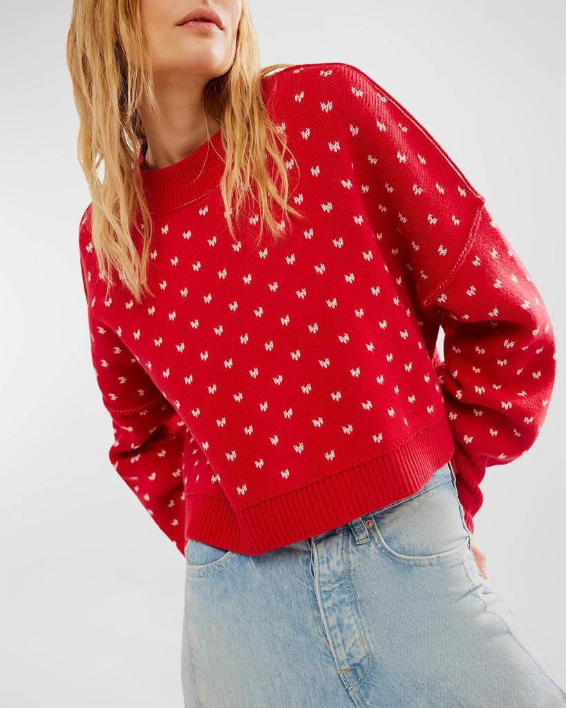 Free People Easy Street Patterned Crop Sweater 1