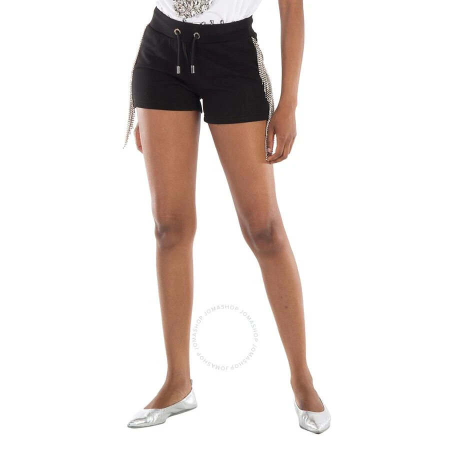 Philipp Plein Silver Fringe Detail Jogging Shorts 1
