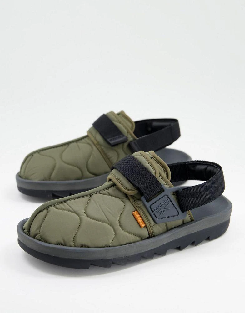 Reebok Reebok Beatnik quilted sandals in hunter green 1