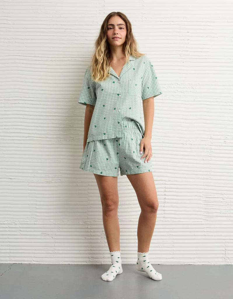 AE AE Gingham Hearts Seersucker PJ Set 4