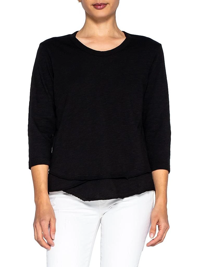 Wilt Shrunken Crew 3/4 Sleeve Mock Layer Tee 3
