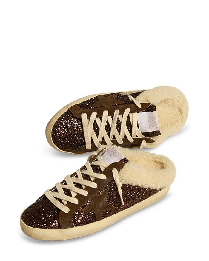 Golden Goose Women's Super-Star Glitter Shearling Mule Sneakers 2
