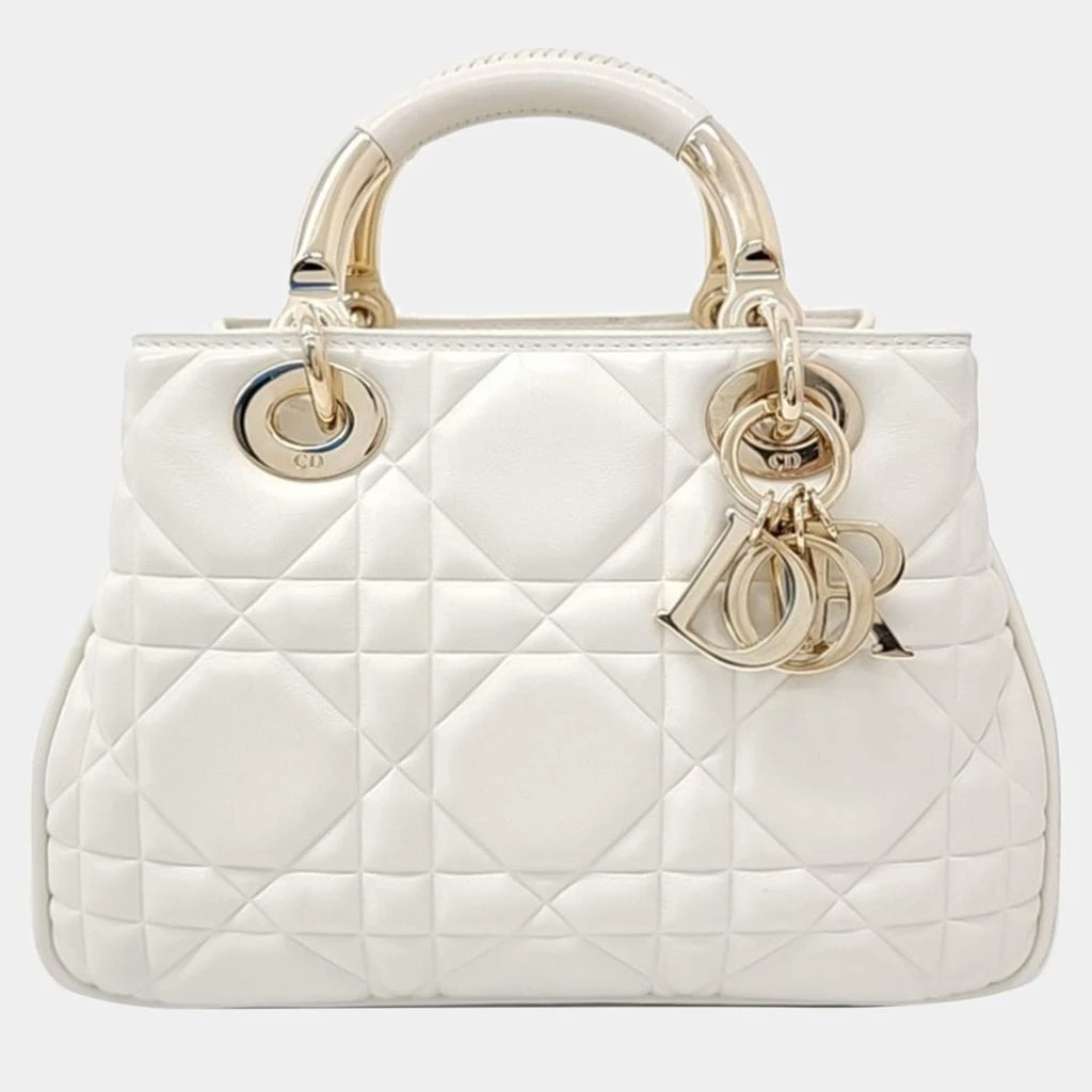 Dior Christian Dior White Leather Lady Dior 95.22 Bag 1