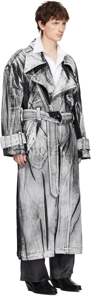 VAQUERA Black 
White Painted Workwear Trench Coat 2