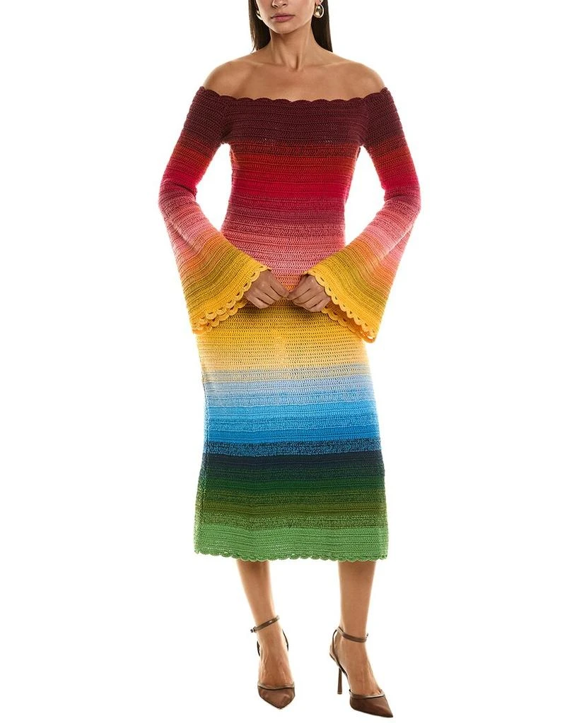 Oscar de la Renta Rainbow Ombre Sweaterdress 1