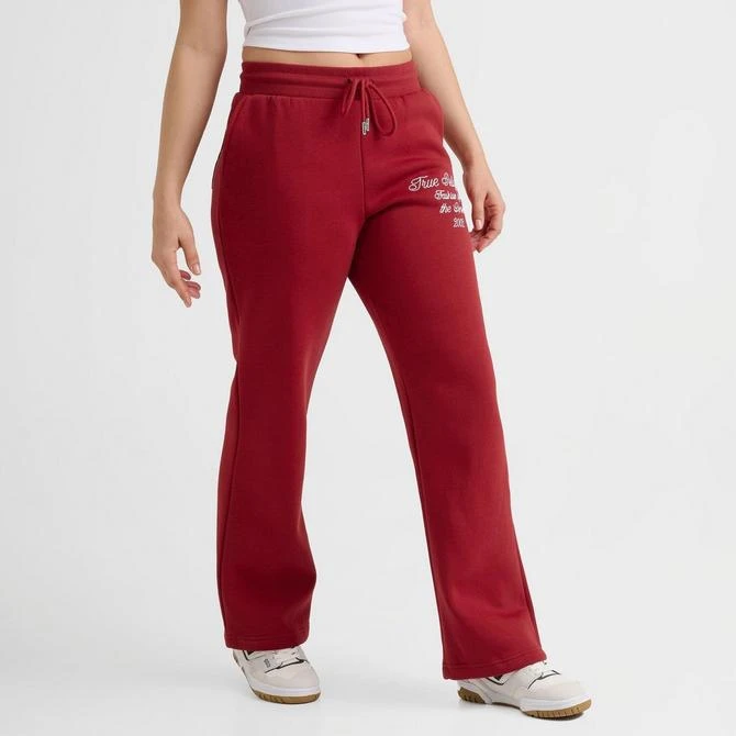 True Religion Women's True Religion Varsity Fleece Wide Leg Jogger Pants 3