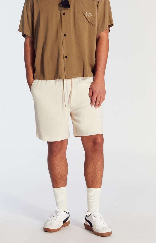 PacSun Cream Russel Linen Volley Shorts