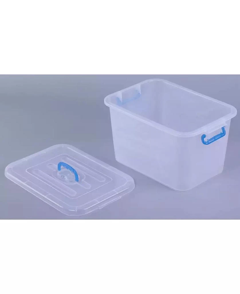 Basicwise Vintiquewise Large Clear Storage Container with Lid and Handles 4