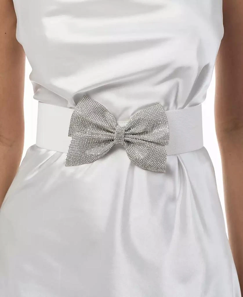 Bellissima Millinery Collection Women's Rhinestone Bow Stretch Belt 1