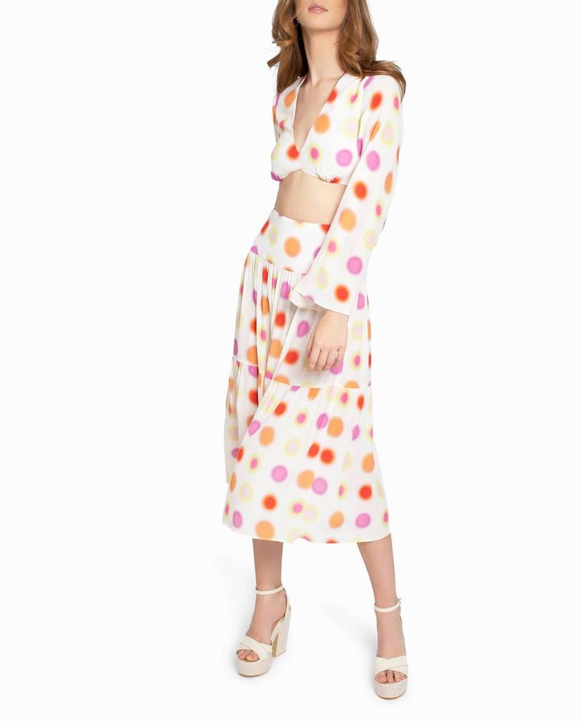 Nicole Miller Radiant Aura Silk Midi Skirt