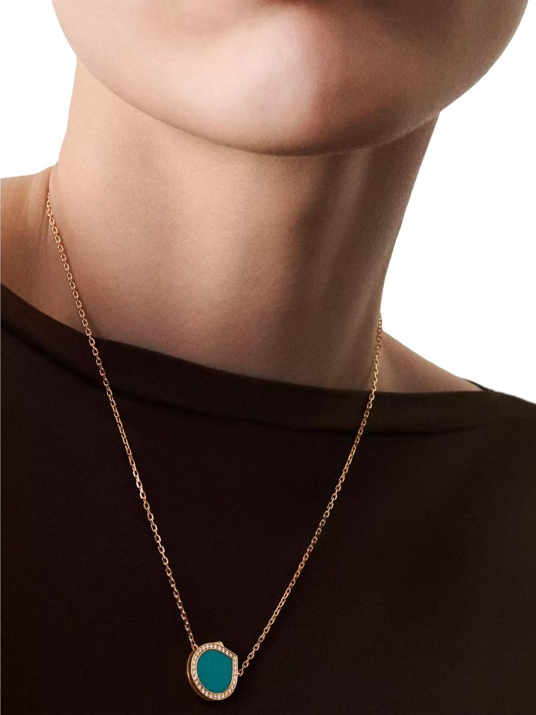 Repossi Antifer 18K Rose Gold, Turquoise & 0.18 TCW Diamond Pendant Necklace