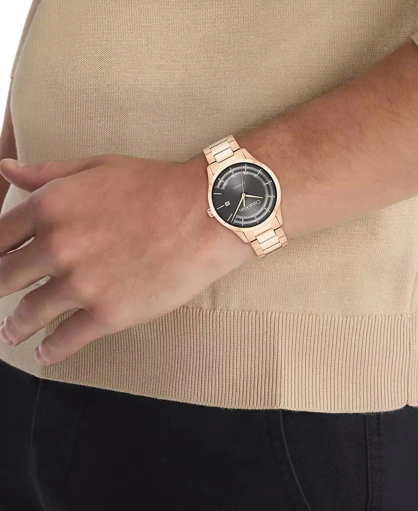 Calvin Klein Men's Iconic Automatic Rose Gold-Tone Stainless Steel Bracelet Watch 40mm 4