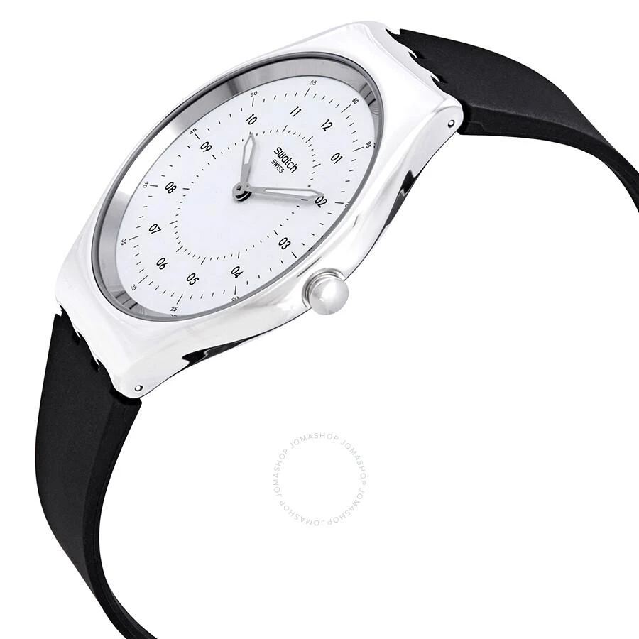 Swatch Skinnoiriron White Dial Black Rubber Unisex Watch SYXS100 2