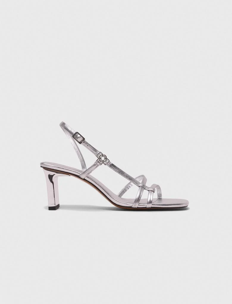 Maje Maje Woman's leather Metallic strappy heeled sandals for Fall/Winter 1