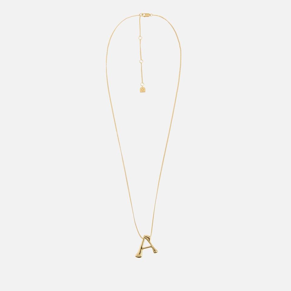ASTRID & MIYU Astrid & Miyu Initial Bold 18K Gold-Plated Necklace