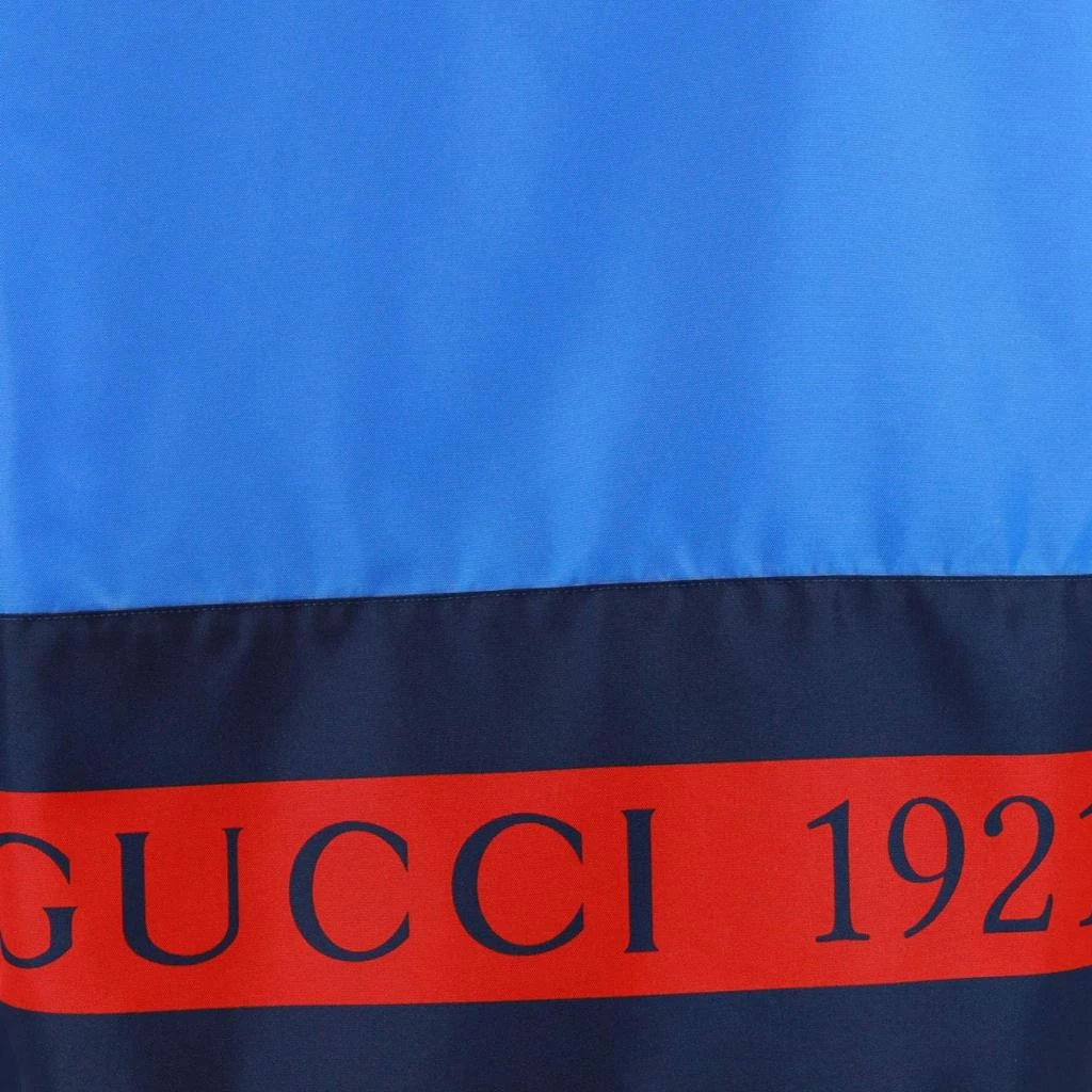 Gucci Gucci Blue Nylon Jacket With Web 1921 Print Jacket M 3