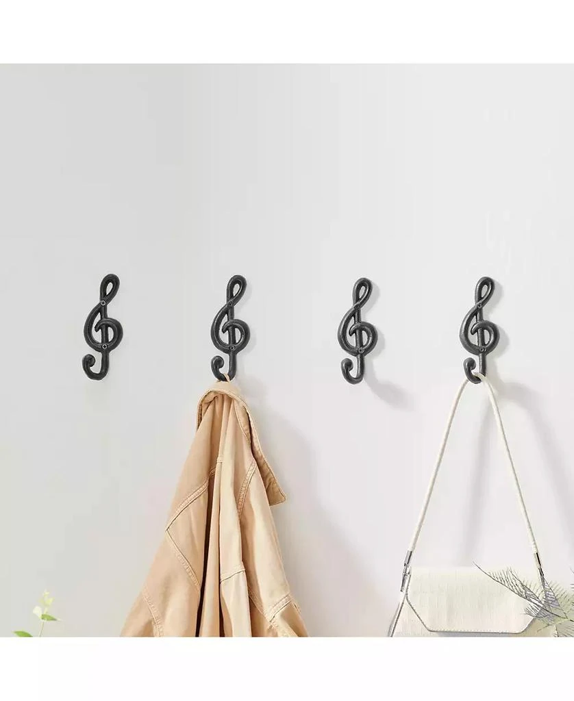 Danya B 4 Piece Musical Note Treble Clef Wall Sculpture Hook Set 2