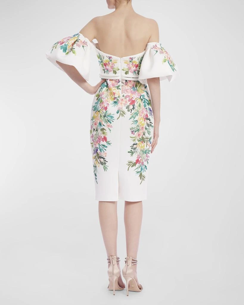 Badgley Mischka Off-Shoulder Floral-Print Midi Dress 3