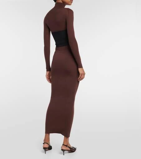 Alaïa Belted jersey turtleneck maxi dress 3