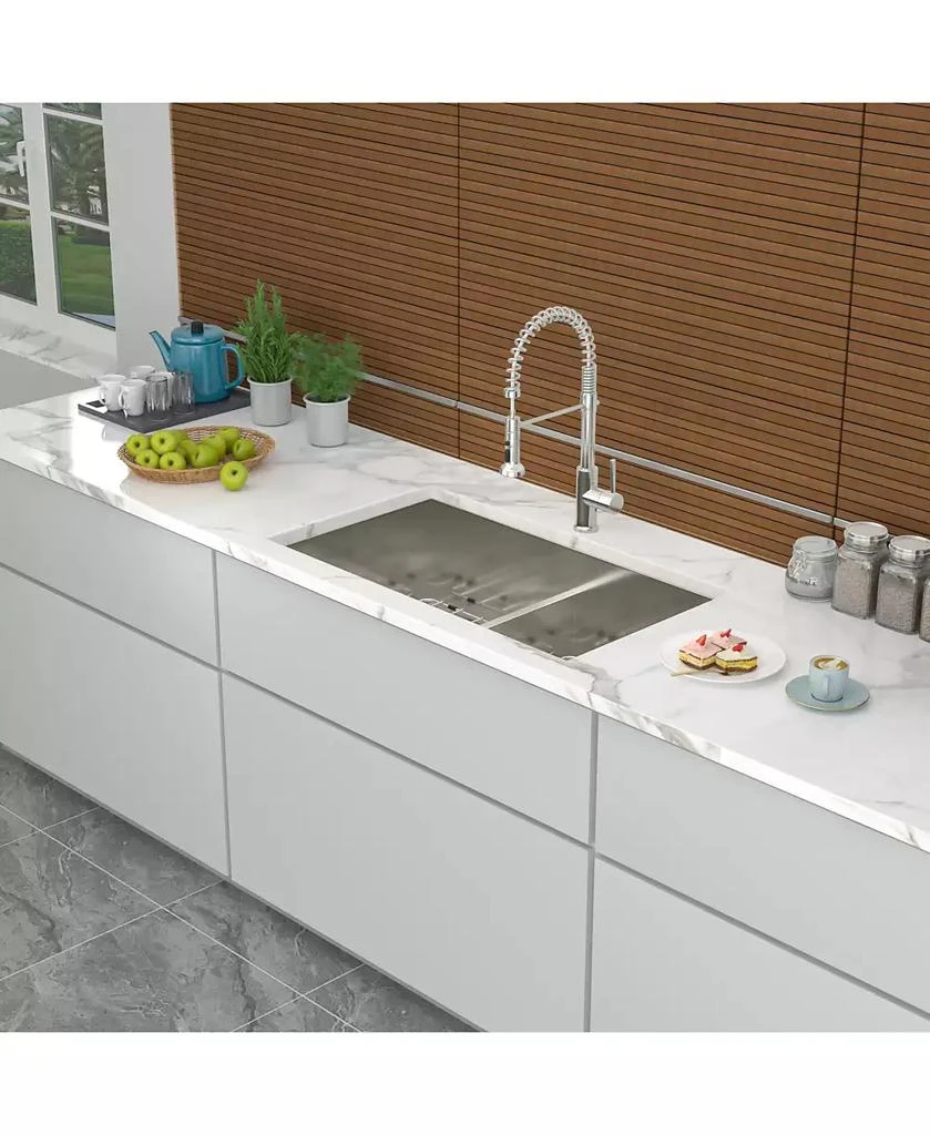 Flynama 33x19x10inch Double Bowl Undermount Kitchen Sink Stainless Steel 16 Gauge 50 50 Split 5