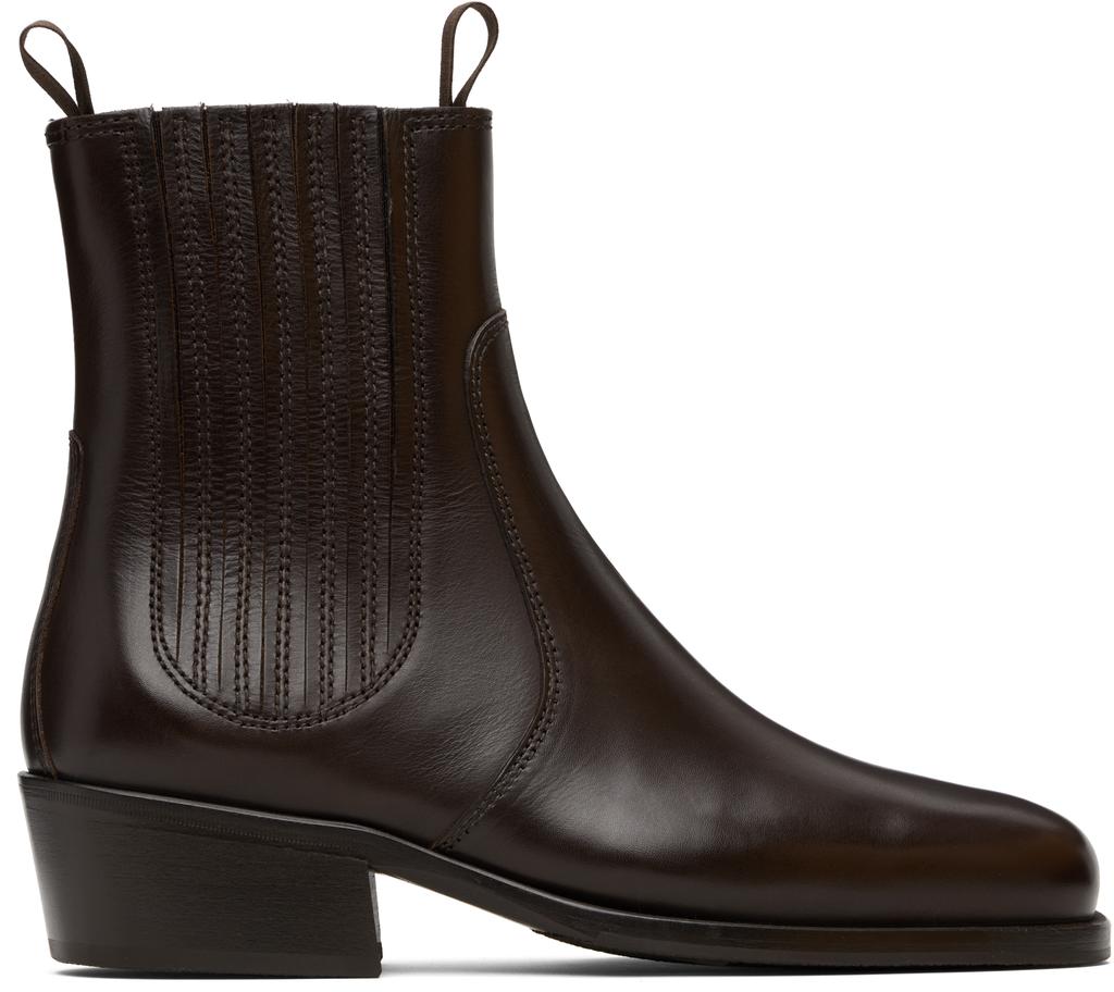 20FW LEMAIRE zipped boots コードバン 43 ブラック Lemaire Cordovan Leather Zipped Boots - Black | Garmentory