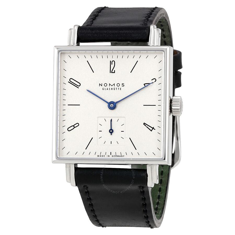 Nomos Glashutte Tetra White Dial Black Leather Ladies Watch 406