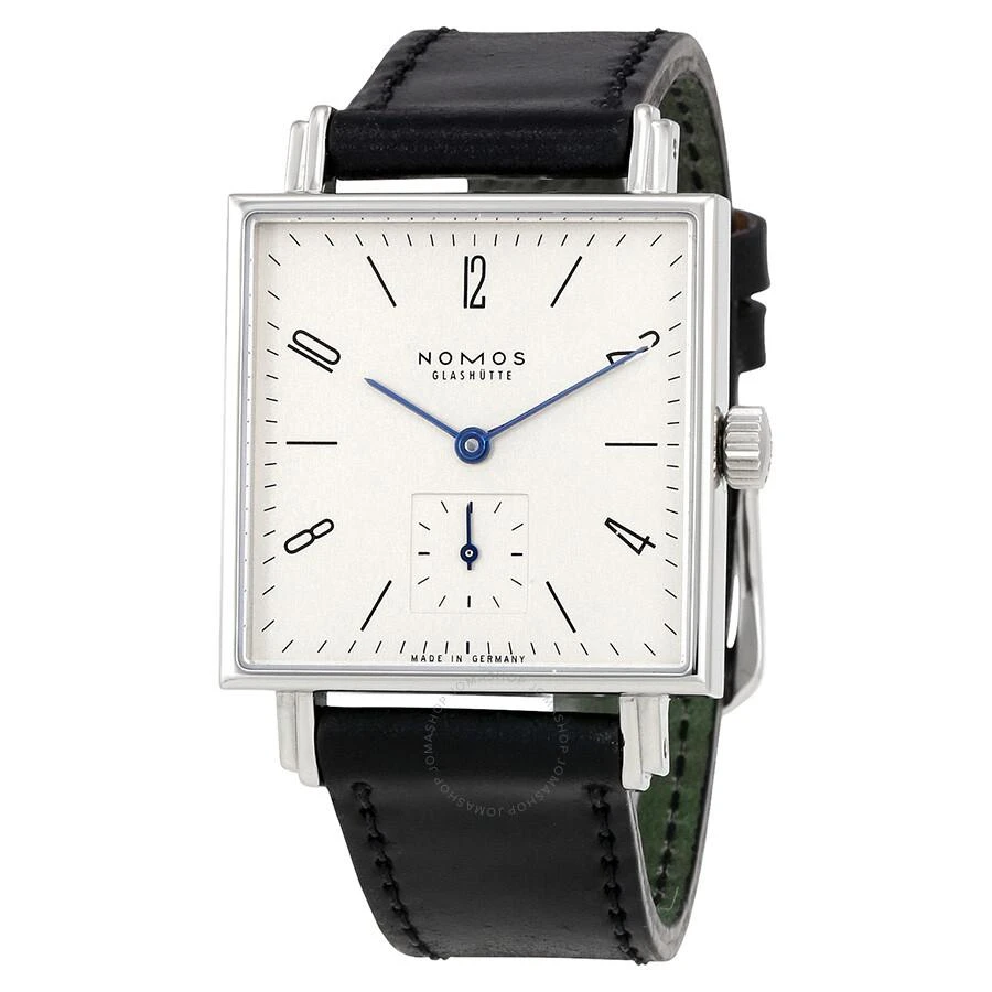Nomos Glashutte Tetra White Dial Black Leather Ladies Watch 406 1