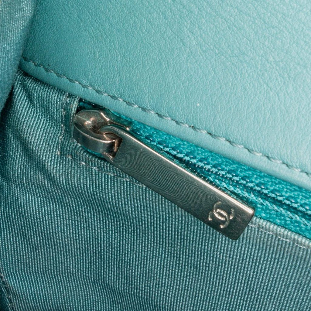 Chanel Chanel Turquoise Crumpled Calfskin Medium Full Flap Bag 7