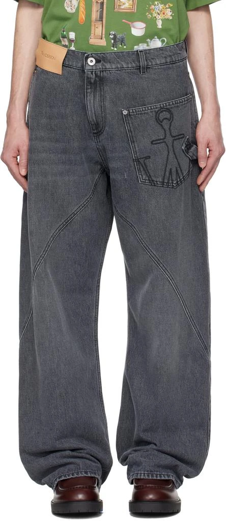 JW Anderson Gray Twisted Workwear Denim Jeans 1