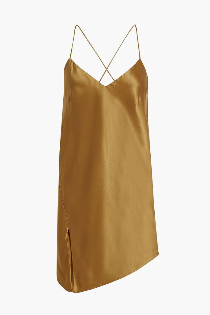 Michelle Mason Asymmetric silk-satin mini slip dress