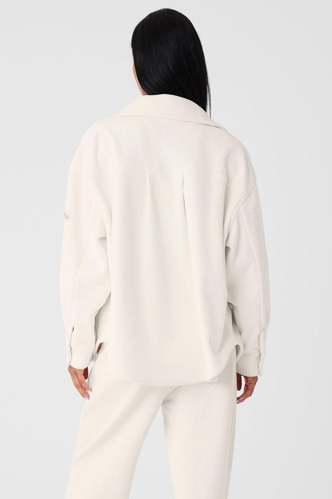 Alo Ribbed Velour Mountain Side Shacket - Ivory