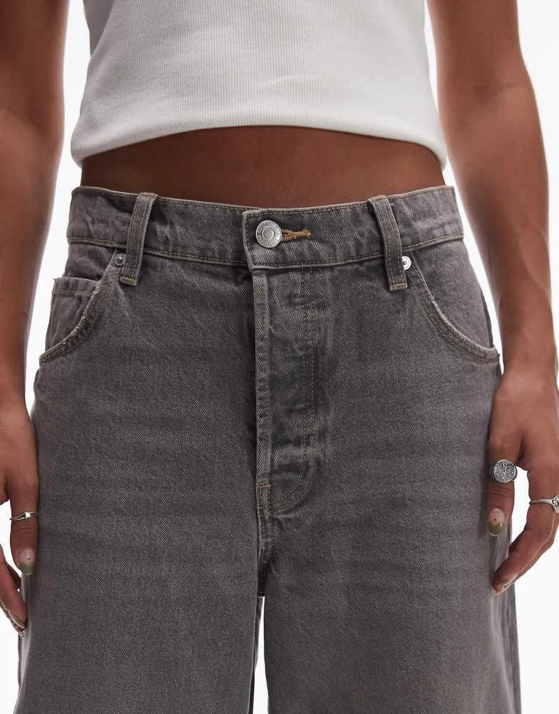 Mango Mango relaxed straight jeans in washed black 5