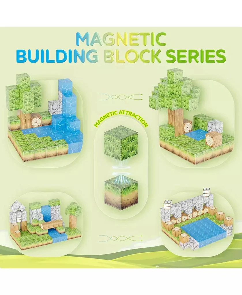 Contixo Magnetic Blocks Building Cubes Game, Sensory Toys – 145 Pieces for Kids Learning, Creative Play, and Motor Skill Development 7