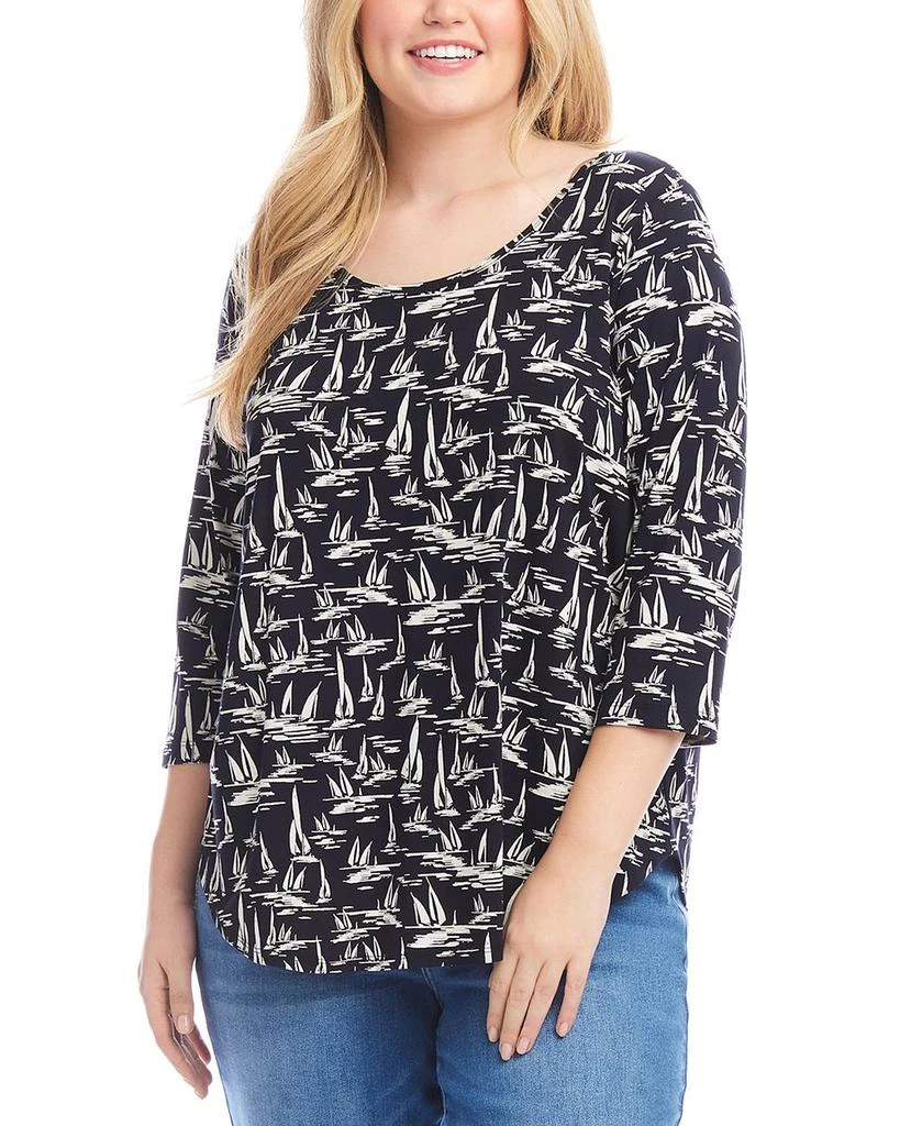 Karen Kane Plus Size 3/4 Sleeve Shirttail Top 3