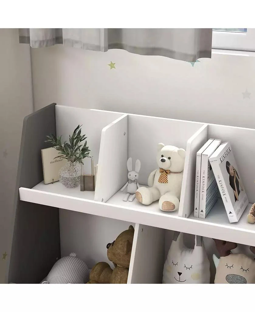 HONGGE 2 Tier Kids Bookcase with Toy Storage Compartments 8