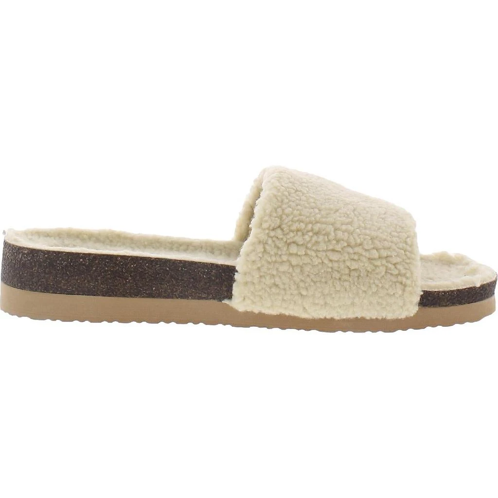 BC Footwear Get Going Cozy Womens Faux Fur Slip On Slide Sandals 2