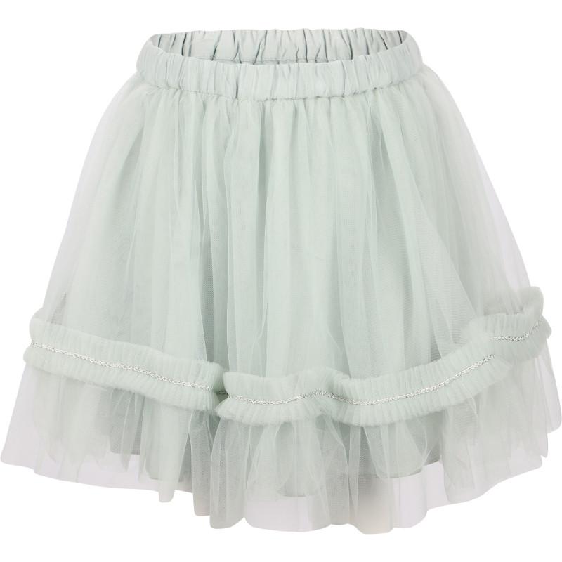 Abel & Lula Ruffled tulle skirt in jade green