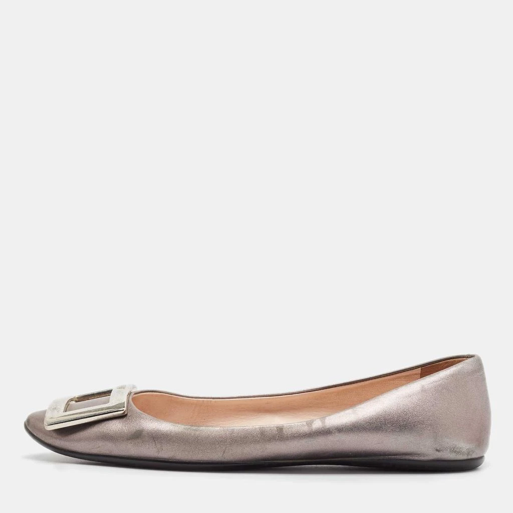 Roger Vivier Roger Vivier Silver Leather Gommette Ballet Flats Size 39 1