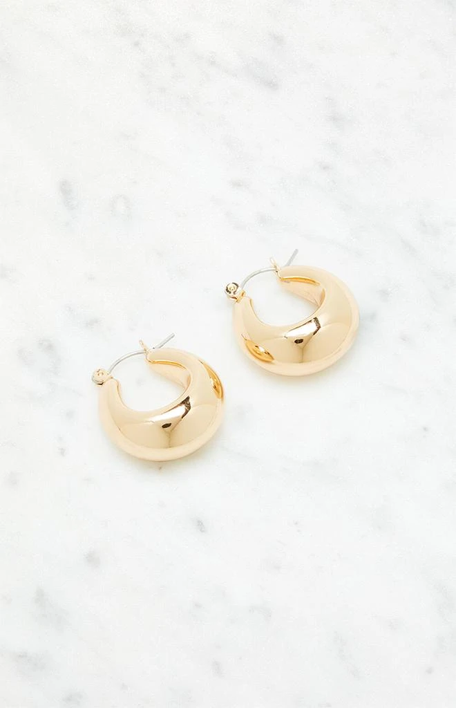 LA Hearts Chunky Oval Hoop Earrings 2
