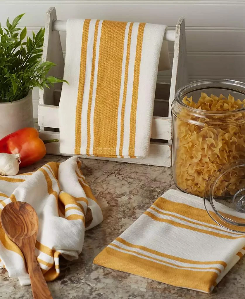 Design Imports Everyday Kitchen Dishtowel Collection Large Chef Stripe Tea Towel, 18x28", Honey Gold, 3 Count 4
