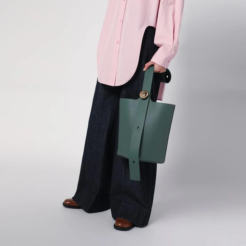 Loewe Green calfskin Pebble Bucket medium bag 3