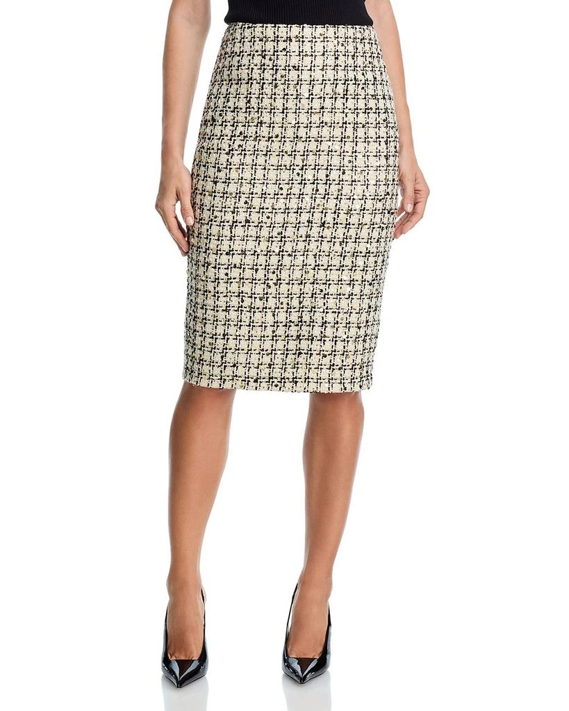 AQUA Sequin Tweed Midi Skirt - Exclusive 1